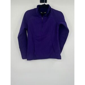 Under Armour Womens Purple Quarter Zip Fleece Pullover Loose Fit Small SM/P
